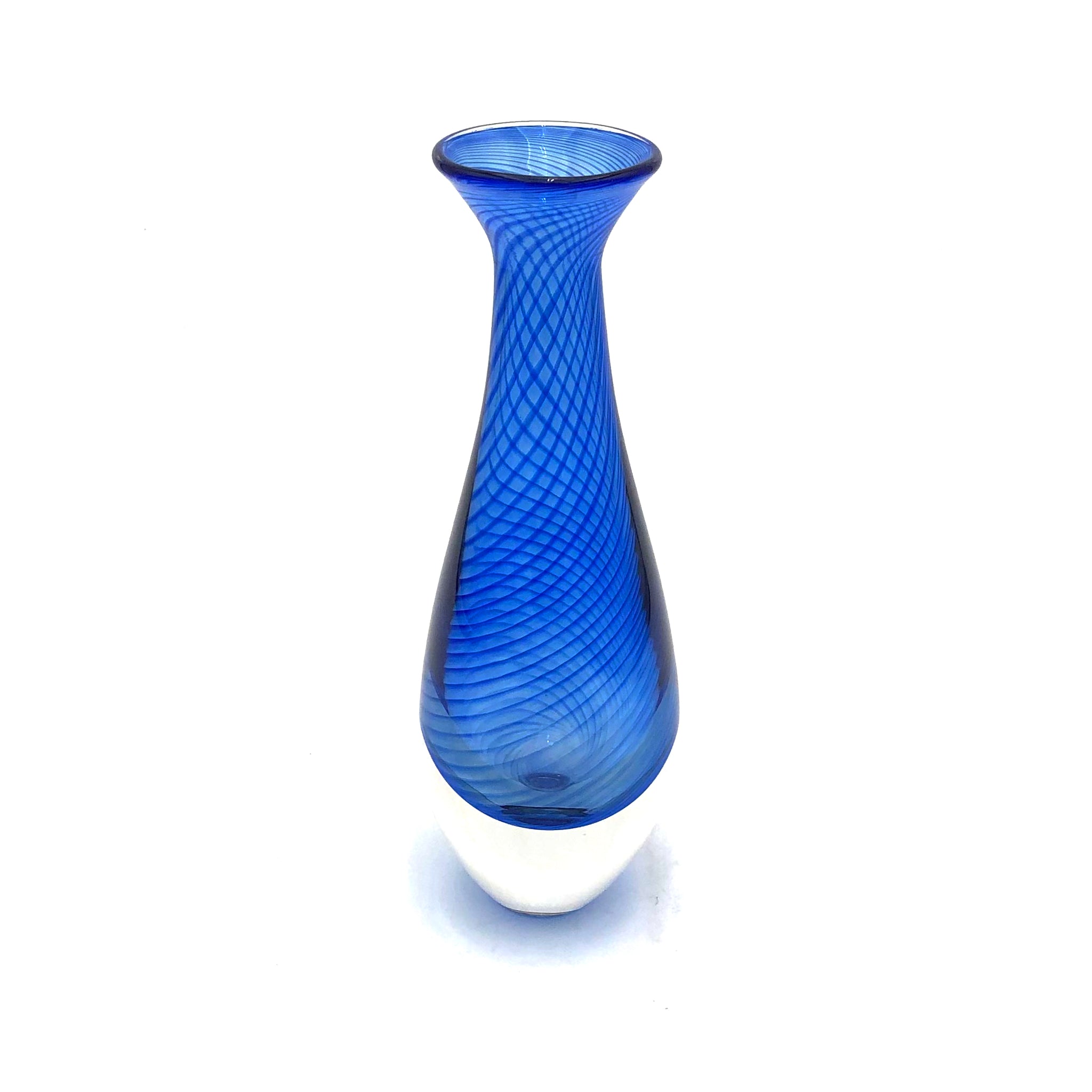 Hudson Glass - Spiral Pattern Bud Vase (Cobalt Blue) #7028-CB