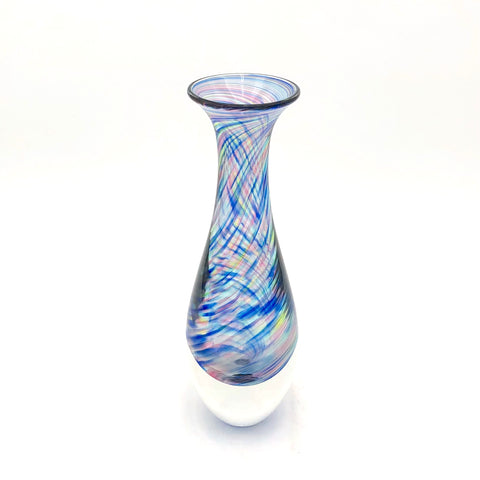 Hudson Glass - Spiral Pattern Bud Vase (Multicolor) #7028-MULTI