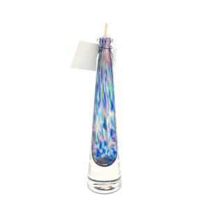 Hudson Glass - Tall Solid Glass Oil Lamp - Two-Tone (Multicolor) #7001-MULTI