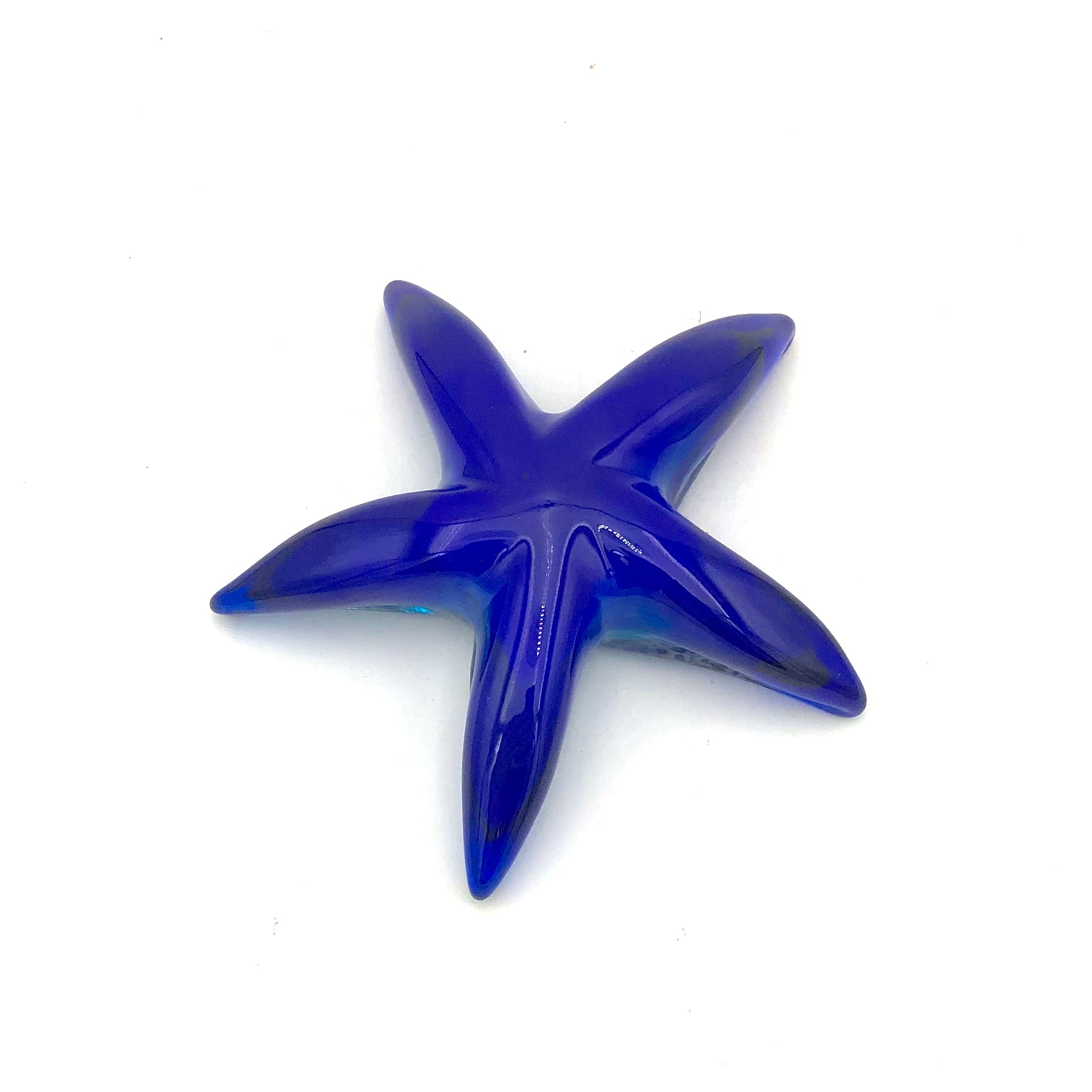 Hudson Glass - Solid Glass Sculpture - Starfish (Cobalt Blue/Aqua) #461-CB/AQ