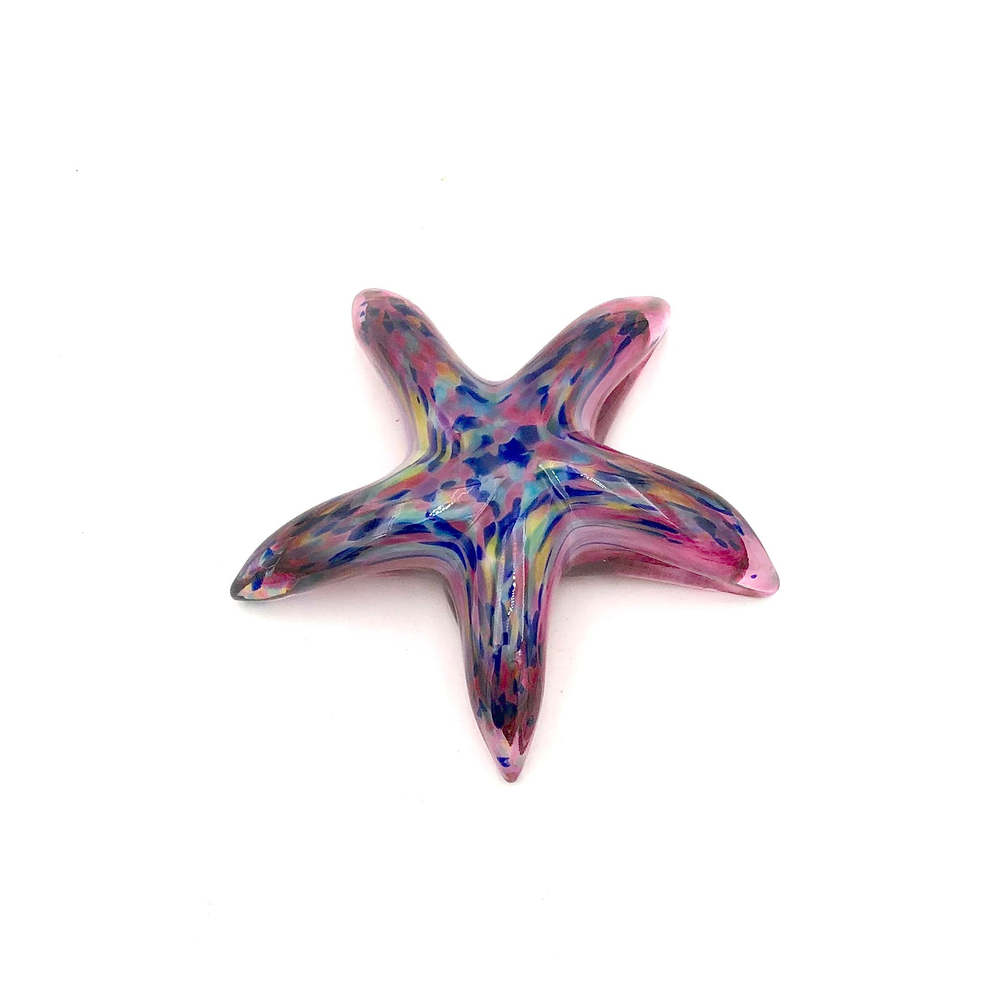 Hudson Glass - Solid Glass Sculpture - Starfish (Rose/Multicolor) #461-RS/MULTI