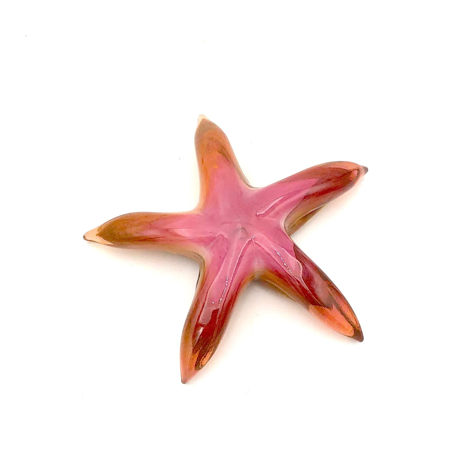 Hudson Glass - Solid Glass Sculpture - Starfish (Rose/Gold) #461-RS/GD