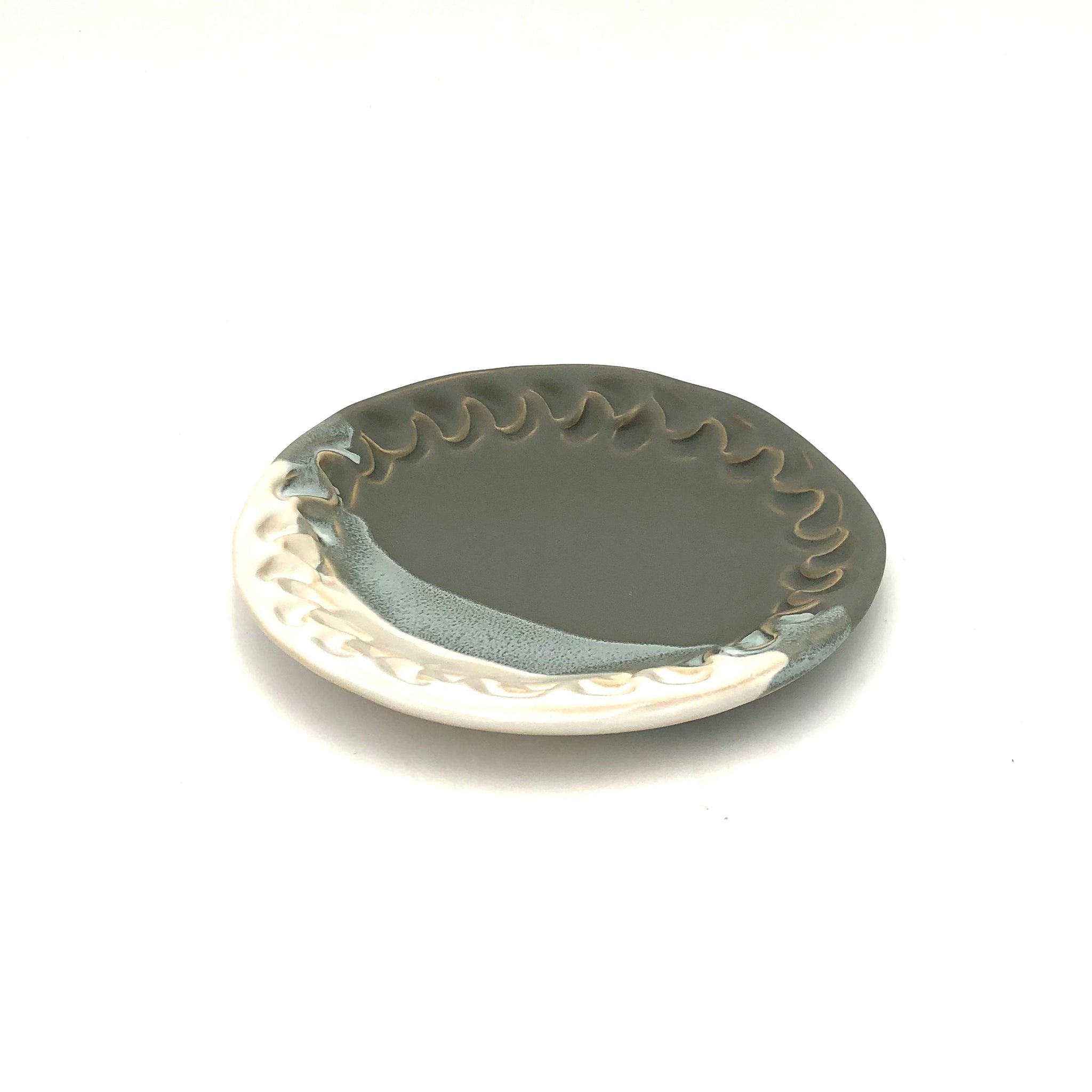 Hilborn Pottery - Appetizer Plate (Grey & White)
