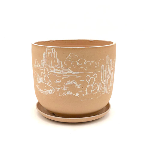 Hands On Ceramics - 6" Plant Pot with Saucer (Assorted Designs)