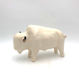 Brian Horsch - Full Size Bison Sculpture - Smooth White (Forward Facing)