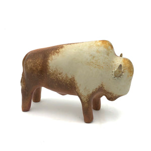 Brian Horsch - Half Size Bison Sculpture - Wood-Fired Smooth (Forward Facing)