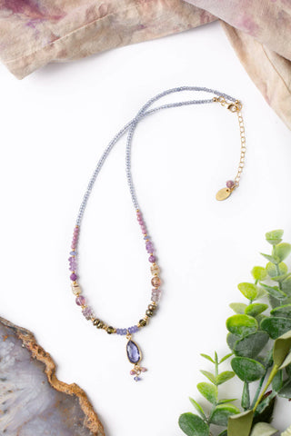 Vaughan - Hydrangea Collection - Necklace - Amethyst, Shell, Pearl, Tanzanite Quartz #Hyd001N