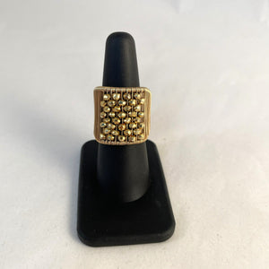 Acton - Ring - Plaited Gold Wire with Gold Beads