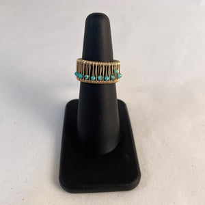 Acton - Ring - Silver Wire with Faceted Turquoise Beads