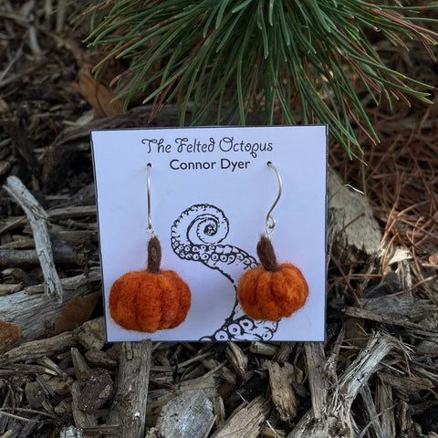 The Felted Octopus - Assorted Pumpkins Dangle Earrings
