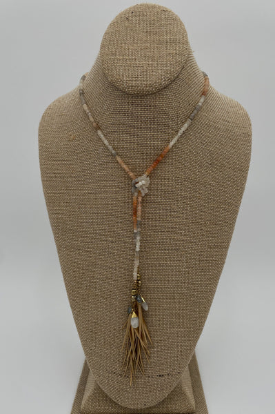 Pebbles & Gold - White Sapphire, 24k Gold Dipped Moonstone, Pyrite accents on Moonstone Strand