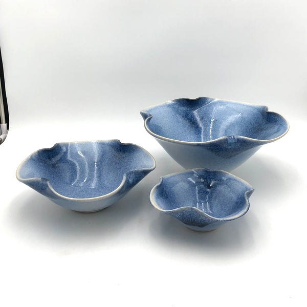 Danny Meisinger - Set of 3 Blue Nesting Bowls  #DM26