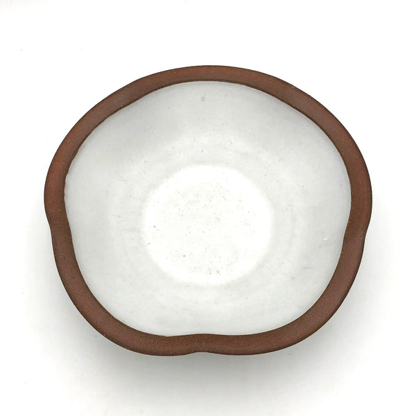 Danny Meisinger - White Bowl with Tan Edge  #DM23