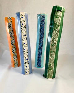 Meya - Tall Extruded Vase (Assorted Colors/Designs)