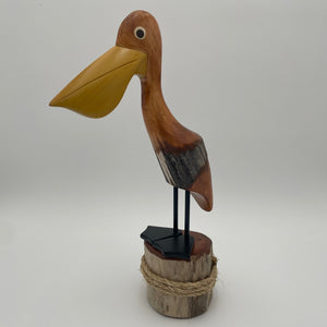 Rarebirds - Wooden Sculpture - 14" Pelican