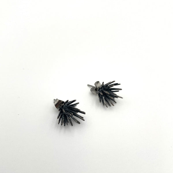 Chee-Me-No - Earrings - Small Thistle Posts - Oxidized
