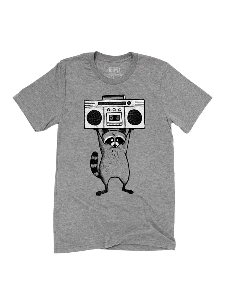 Factory 43 - Printed T-Shirt - 'In Your Eyes Raccoon' (Assorted Sizes)
