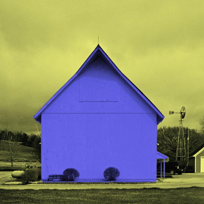 Jason Dailey - 10"x10" Framed Photo Art - Blue Barn