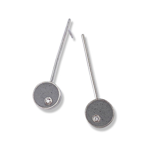 Jennifer Lippman Bruno Design - Earrings - Effortless Circle Drop (Grey Concrete) #ESCD-020G