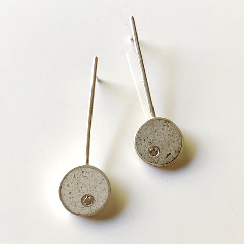Jennifer Lippman Bruno Design - Earrings - Effortless Circle Drop (White Concrete) #ESCD-020W