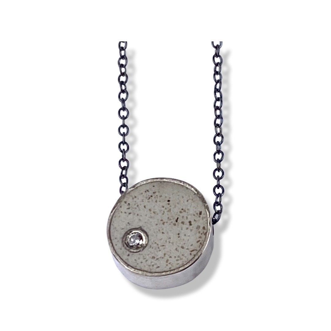 Jennifer Lippman Bruno Design - Necklace - Effortless Circle (White Concrete) #PSCD-019W