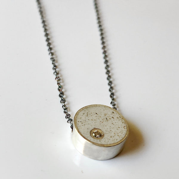 Jennifer Lippman Bruno Design - Necklace - Effortless Circle (White Concrete) #PSCD-019W