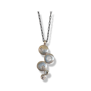 Jennifer Lippman Bruno Design - Necklace - Elongated Bubble (Three Diamonds) #PSSD-006
