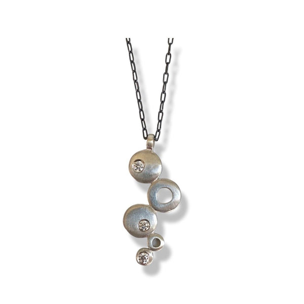 Jennifer Lippman Bruno Design - Necklace - Elongated Bubble (Three Diamonds) #PSSD-006