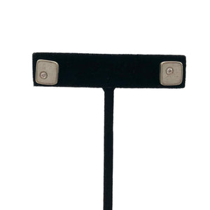 Jennifer Lippman Bruno Design - Earrings - Effortless Square Studs (White Concrete) #ESCD-022W