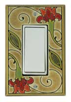 All Fired Up - Wide Switchplate - "Jacobean Flowers"