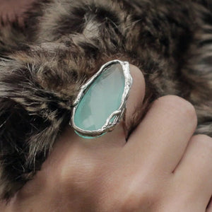 Susan Rodgers Designs - Ring - 'Karma' (Aqua Chalcedony) #HR-006