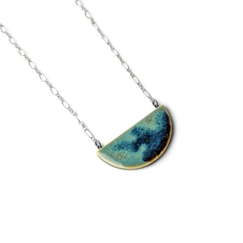 Manda Wylde Designs - Necklace - Large Single Half-Moon (Turquoise & Jasper)