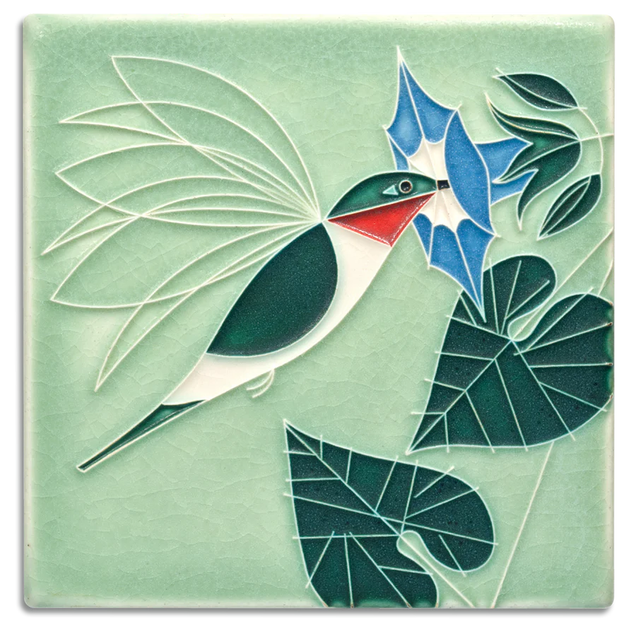 Motawi Tileworks - 6"x 6" Tile - Little Sipper (Mint) #6645