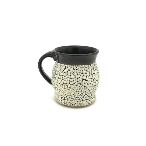 Danny Meisinger - Barrel Mug (Black & White Crawl Glaze)