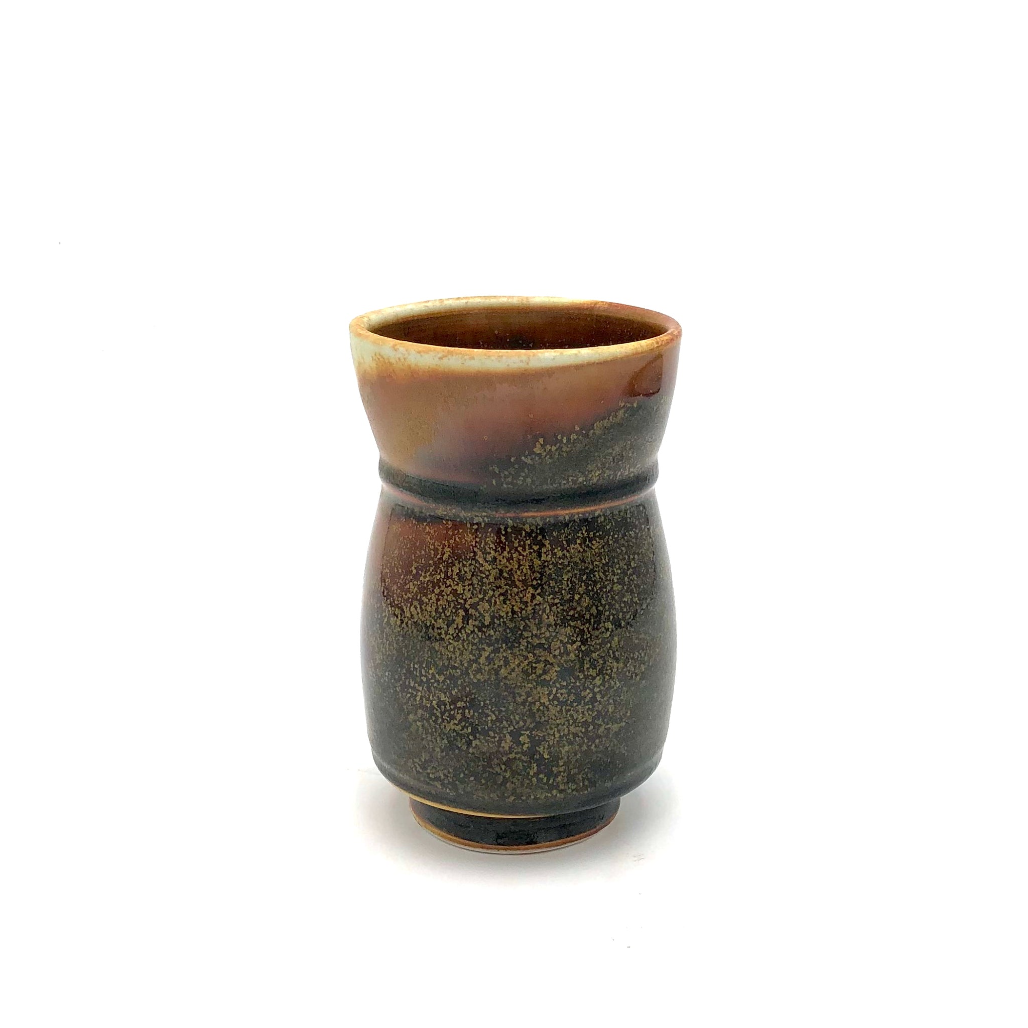 Danny Meisinger - Beveled Tumbler with Foot (Tan Glaze)
