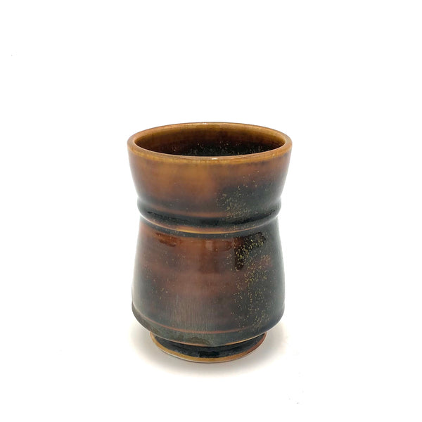Danny Meisinger - Beveled Tumbler with Foot (Tan Glaze)