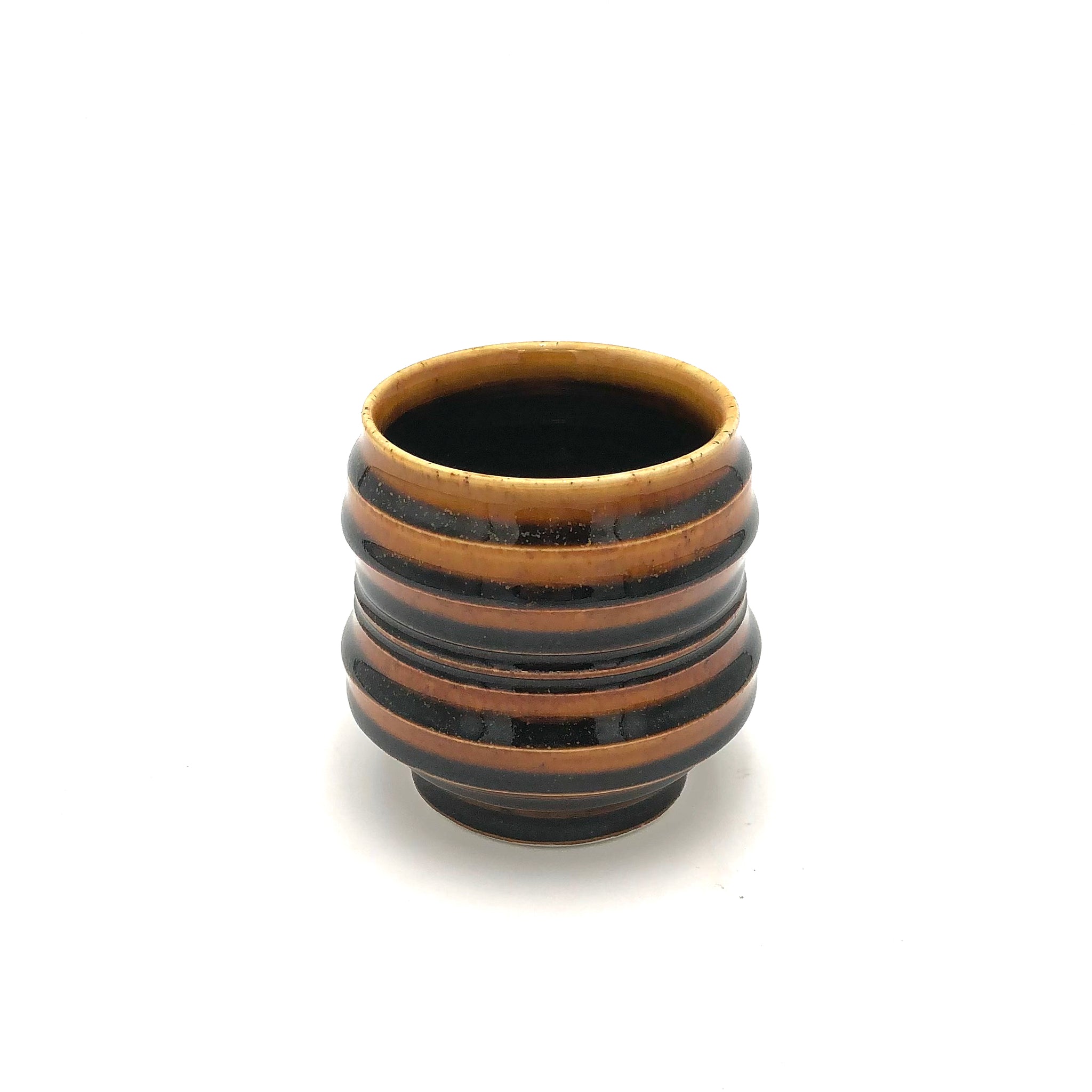 Danny Meisinger - Beveled Tumbler with Grooves (Tan Glaze)