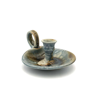 Danny Meisinger - Candlestick Holder with Handle (Blue Ash Glaze)