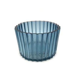Studio MK - BB Glass Low Threaded Vessel (Transparent Blue)