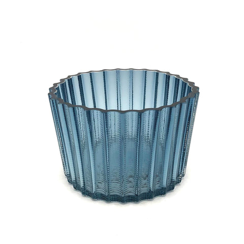 Studio MK - BB Glass Low Threaded Vessel (Transparent Blue)
