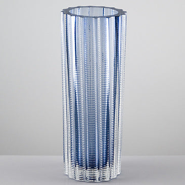 Studio MK - Tall Glass Vessel - Threaded (Transparent Blue)