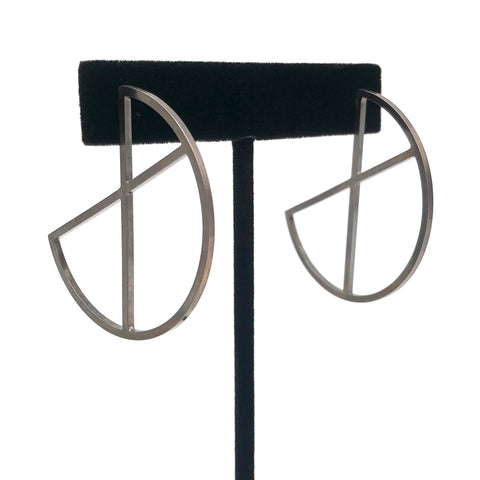 MeritMade - Earrings - Citrus Hoops (Oxidized Silver)