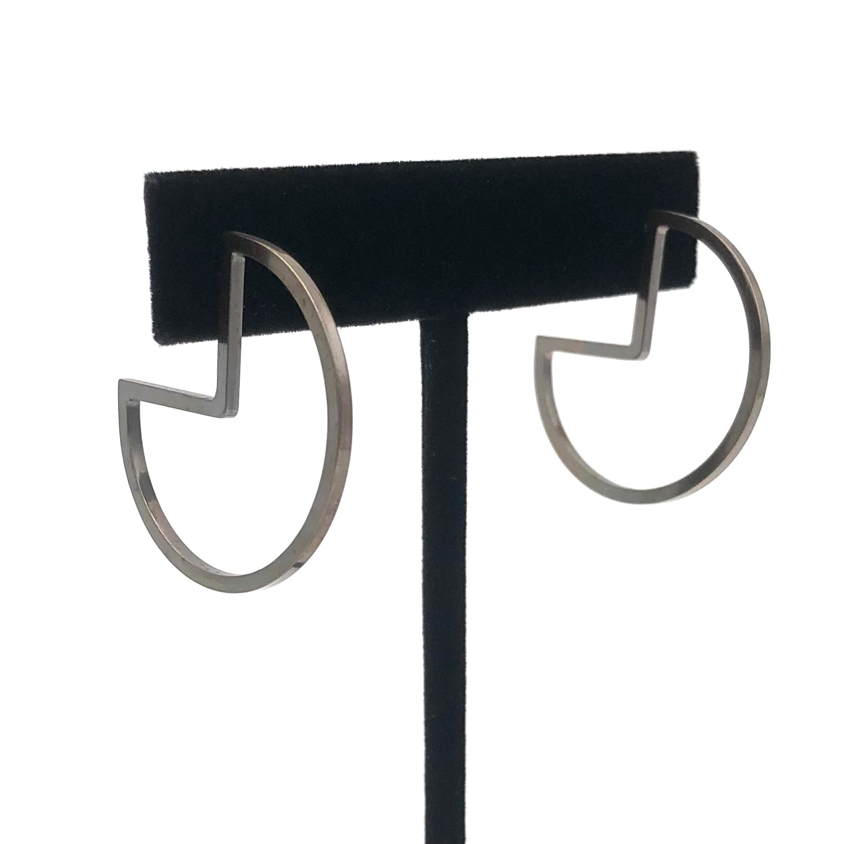 MeritMade - Earrings - Arcade Hoops (Oxidized Silver)