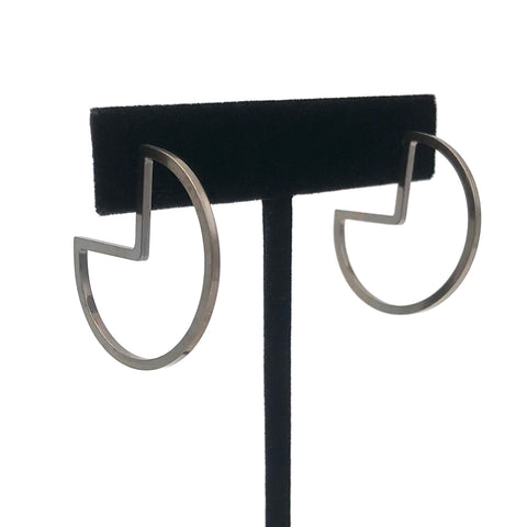 MeritMade - Earrings - Arcade Hoops (Oxidized Silver)