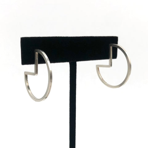 MeritMade - Earrings - Arcade Hoops (Bright Silver)