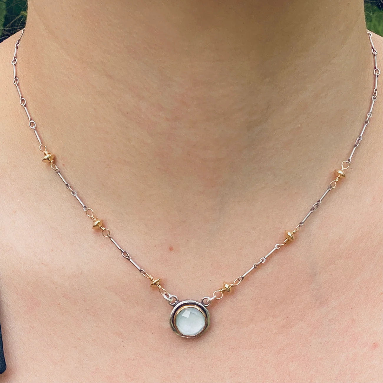 Susan Rodgers Designs - Necklace - 'Vision' Pendant (Moonstone, Sterling Silver, Gold Fill) #HN-200
