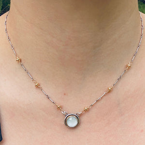 Susan Rodgers Designs - Necklace - 'Vision' Pendant (Moonstone, Sterling Silver, Gold Fill) #HN-200