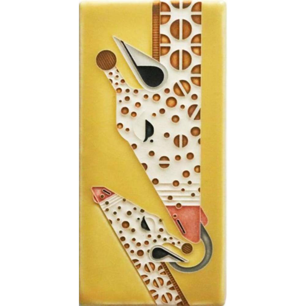Motawi Tileworks - 4"x 8" Tile - 'Giraffe And A Half' (Yellow) #4877