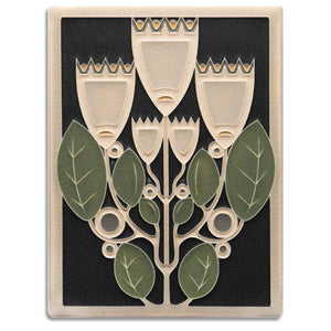 Motawi Tileworks - 6"x 8" Tile - 'Crown Quintet' (Black) #6881