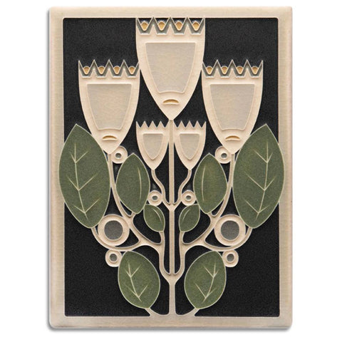 Motawi Tileworks - 6"x 8" Tile - 'Crown Quintet' (Black) #6881